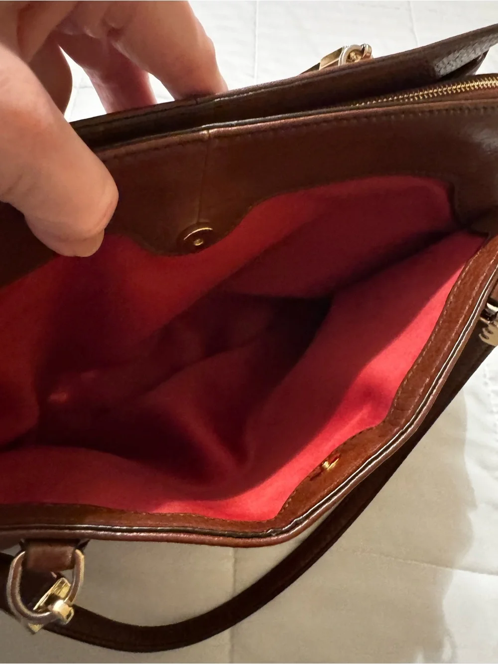 Coach Chestnut Brown Leather Shoulder Bag with Gold Hardware